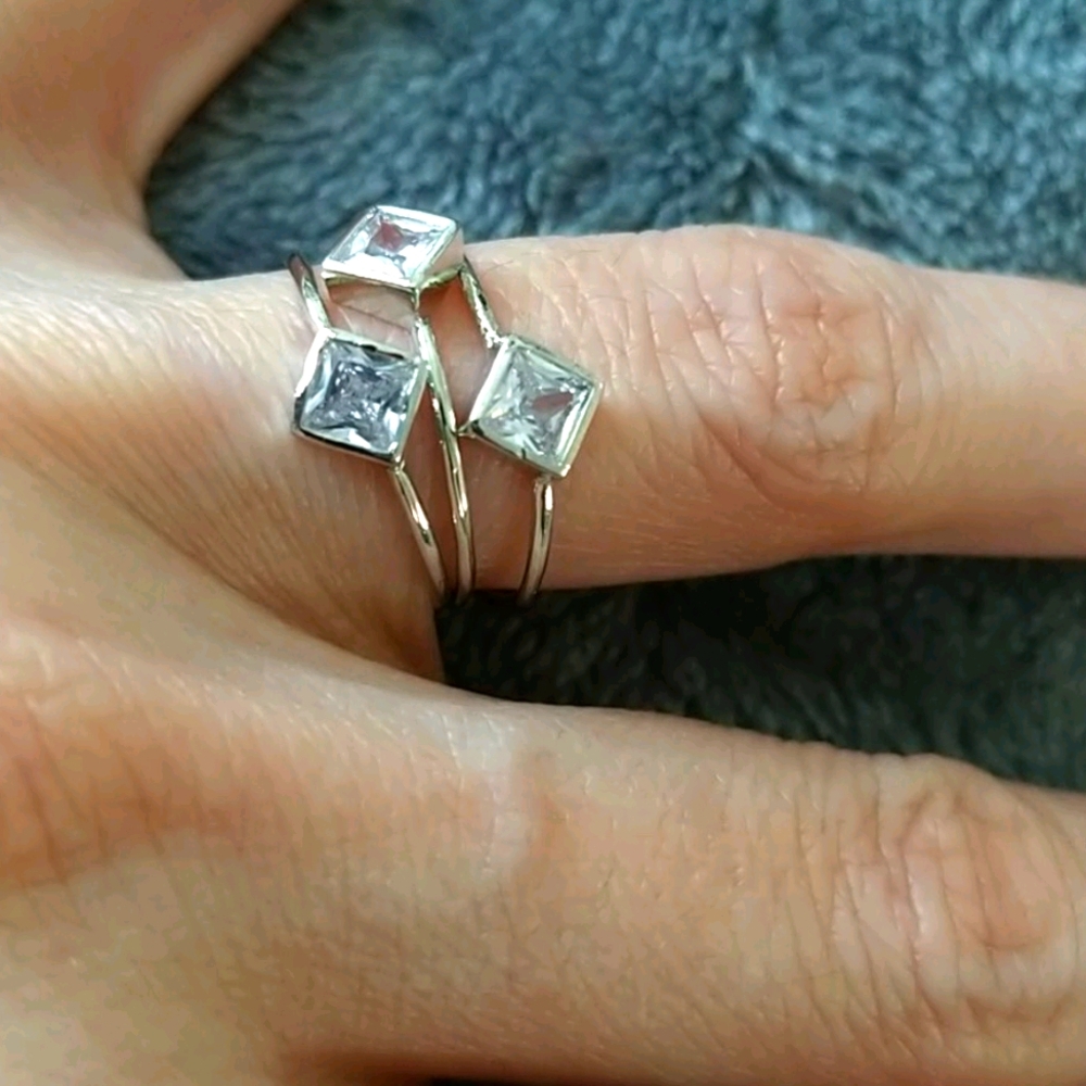 Sterling Silver ring set sz 5